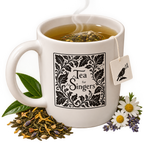 Tea for Singers botanical logo illustration