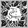 Tea for Singers branded mug with herbal tea and botanicals